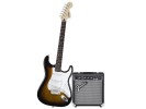 Squier By Fender Affinity Series Strat with Fender Frontman 10G Amp Brown Sunburst