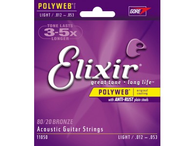 Elixir Acoustic 80/20 Bronze with POLYWEB Coating (.012-.053) Light Elixir Acoustic 80/20 Bronze with POLYWEB Coating (.012-.053) Light