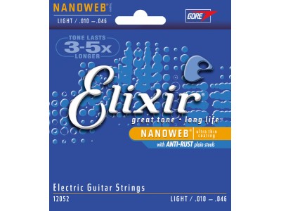 Elixir Electric Guitar Strings with NANOWEB Coating (.010-.046) Light Elixir Electric Guitar Strings with NANOWEB Coating (.010-.046) Light