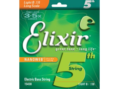 Elixir Electric Bass Nickel Plated Steel Singles with NANOWEB Coating (5th String, .130) Light B/long scale Elixir Electric Bass Nickel Plated Steel Singles with NANOWEB Coating (5th String, .130) Light B/long scale
