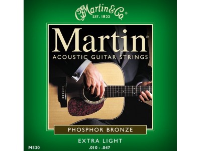 Martin M 530 Phosphor Bronze Extra Light Acoustic Guitar Strings  