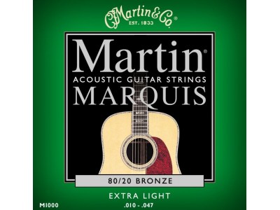 Martin M 1000 Marquis 80/20 Bronze Extra Light Acoustic Guitar Strings  