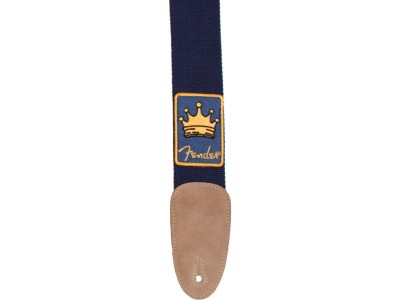Fender PRIBOR Patchworks Series - Crown - Blue Cotton/Leather Strap 