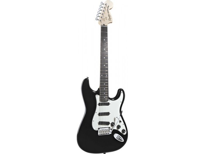 Squier By Fender Deluxe Hot Rails Strat Rosewood Fretboard. Black