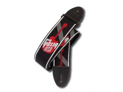 Gibson PRIBOR  2"Woven Strap w/ Gibson Logo-Red Red 