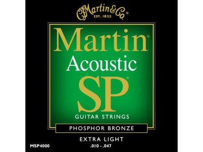 Martin MSP4000 SP Phosphor Bronze Extra Light Acoustic Guitar Strings 