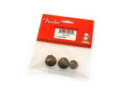 Fender PRIBOR Knobs. Most Jazz Bass Models. Black. Set of 3 * 