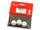 Fender PRIBOR Volume/Tone Knob Set. Strat. White. Set of 3  