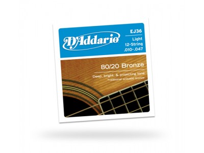 D'Addario EJ36 SET ACOU GTR 80/20 LITE 12STR EJ36