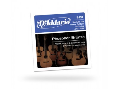 D'Addario EJ37 SET ACOUS GTR PB MED/HVY 12STR EJ37