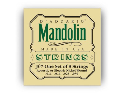 D'Addario J67 SET MANDOLIN NICKEL MED 