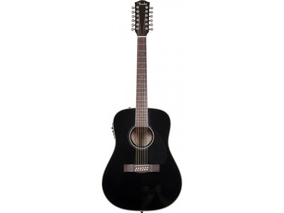 Fender CD-160 SE-12 String, Black, Solid Spruce Top, Mahog' Back/Sides, Fishman 