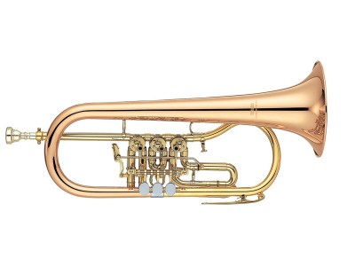 Yamaha YFH-436 G rotary valves. 3rd valve slide trigger. gold brass bell. lacquer finish 