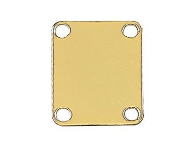 Fender PRIBOR Neck Plate. American Vintage/Mexico Guitars/Basses. No Logo. 4 Bolt. Gold 