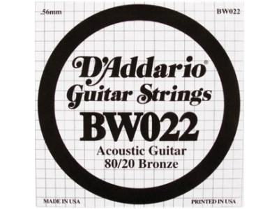 D'Addario BW022 SINGLE 80/20 BRONZE WND 022 D'Addario BW022 SINGLE 80/20 BRONZE WND 022