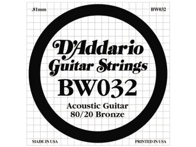D'Addario BW032 SINGLE 80/20 BRONZE WND 032 