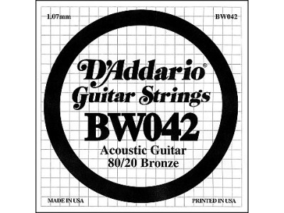D'Addario BW042 SINGLE 80/20 BRONZE WND 042 