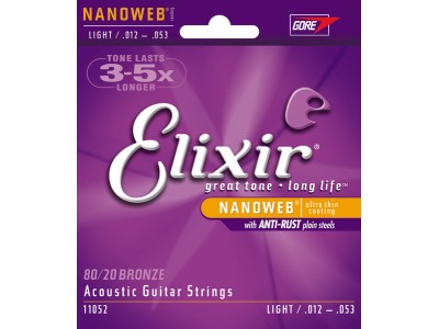 Elixir Žice za akustičnu gitaru 012-053 Light (80/20, nanoweb) Elixir Žice za akustičnu gitaru 012-053 Light (80/20, nanoweb)