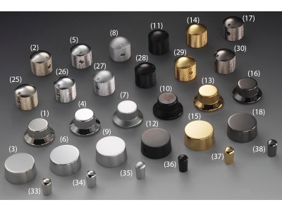 Schaller Speed Knobs Aluminium. "Telecaster-Style" Diamond-Knurled BlackChrome 