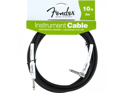 Fender PRIBOR Performance Series Instrument Cable. 10'. Angled. Black 