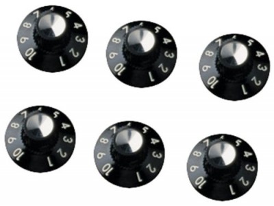 Fender PRIBOR Amplifier Knobs. Standard Blackface 1-10 Numbered. Black (6) * 