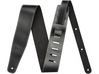 Fender PRIBOR Broken-In Leather Strap, Black 2.5