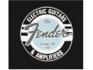 Fender Guitar and Amp Logo Men's Tee, Black/Daphne Blue, XL 