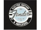 Fender Guitar and Amp Logo Men's Tee, Black/Daphne Blue, XXL 