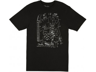 Fender Stratocaster Patent Drawing T-Shirt XL 