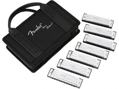 Fender Blues Deluxe Harmonica - Pack of 7 with Case 