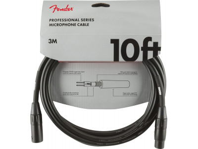 Fender PRIBOR Professional Series Microphone Cable, 10', Black 