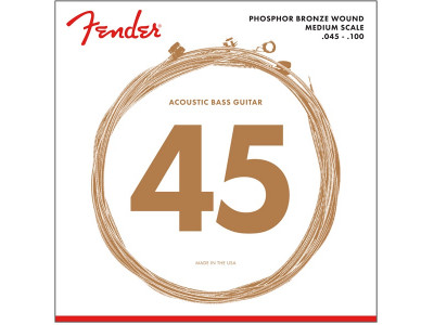 Fender PRIBOR 7060 Acoustic Bass Strings, Phosphor Bronze, .45-.100 Gauges 