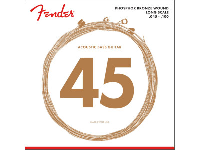 Fender PRIBOR 8060 Acoustic Bass Strings, Phosphor Bronze, Long Scale, .45-.100 Gauges 