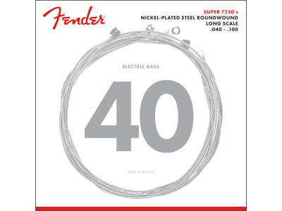 Fender PRIBOR 7250 Bass Strings, Nickel Plated Steel, Long Scale, 7250L .040-.100 Gauge 