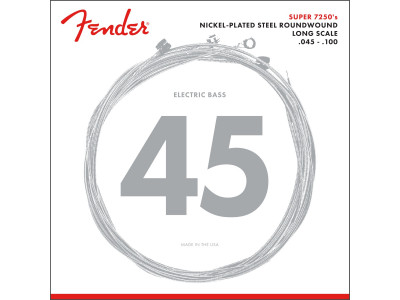 Fender PRIBOR 7250 Bass Strings, Nickel Plated Steel, Long Scale, 7250ML .045-.100 Gauges 