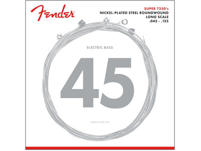 Fender PRIBOR 7250 Bass Strings, Nickel Plated Steel, Long Scale, 7250-5M .045-.125 Gauges 