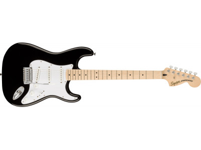 Squier By Fender Affinity Series™ Stratocaster®, Maple Fingerboard, White Pickguard, Black 