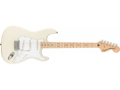 Squier By Fender Affinity Series™ Stratocaster®, Maple Fingerboard, White Pickguard, Olympic White 