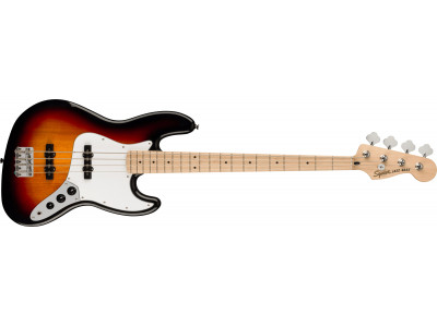 Squier By Fender Affinity Series™ Jazz Bass®, Maple Fingerboard, White Pickguard, 3-Color Sunburst 