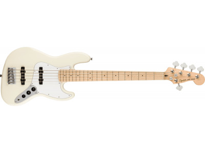 Squier By Fender Affinity Series™ Jazz Bass® V, Maple Fingerboard, White Pickguard, Olympic White 