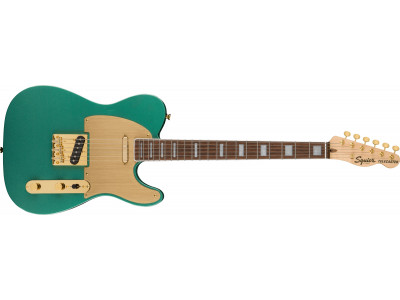 Squier By Fender 40th Anniversary Telecaster®, Gold Edition, Laurel Fingerboard, Gold Anodized Pickguard, Sherwood Green Metallic 