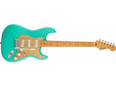 Squier By Fender 40th Anniversary Stratocaster®, Vintage Edition, Maple Fingerboard, Gold Anodized Pickguard, Satin Sea Foam Green 