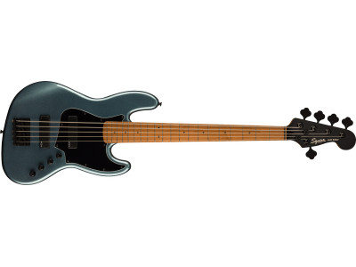 Squier By Fender Contemporary Active Jazz Bass® HH V, Roasted Maple Fingerboard, Black Pickguard, Gunmetal Metallic 