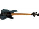 Squier By Fender Contemporary Active Jazz Bass® HH V, Roasted Maple Fingerboard, Black Pickguard, Gunmetal Metallic  