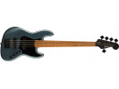 Squier By Fender Contemporary Active Jazz Bass® HH V, Roasted Maple Fingerboard, Black Pickguard, Gunmetal Metallic 