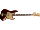 Squier By Fender 40th Anniversary Jazz Bass®, Gold Edition, Laurel Fingerboard, Gold Anodized Pickguard, Ruby Red Metallic  