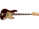 Squier By Fender 40th Anniversary Jazz Bass®, Gold Edition, Laurel Fingerboard, Gold Anodized Pickguard, Ruby Red Metallic