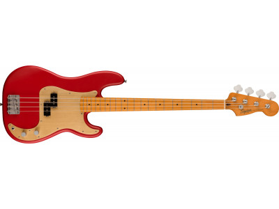 Squier By Fender 40th Anniversary Precision Bass®, Vintage Edition, Maple Fingerboard, Gold Anodized Pickguard, Satin Dakota Red 