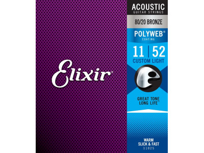 Elixir 80/20 Bronze Polyweb Custom Light 011-052  