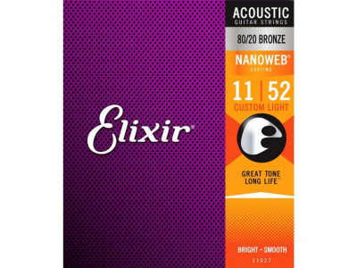 Elixir 80/20 Bronze Nanoweb Custom Light 011-052  